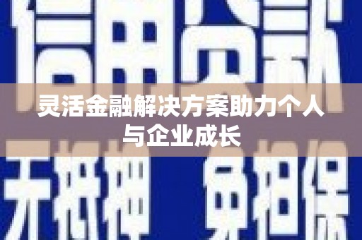 下城灵活金融解决方案助力个人与企业成长