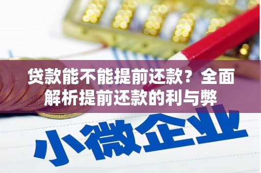 塘厦贷款能不能提前还款？全面解析提前还款的利与弊