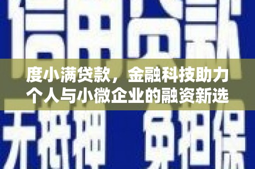 金塘度小满贷款，金融科技助力个人与小微企业的融资新选择