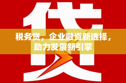 册亨税务贷，企业融资新选择，助力发展新引擎