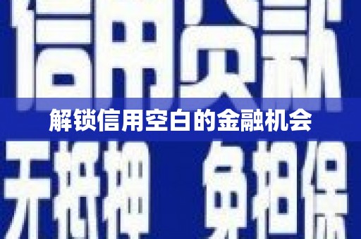 邢台解锁信用空白的金融机会