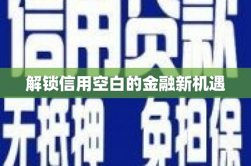 正安解锁信用空白的金融新机遇